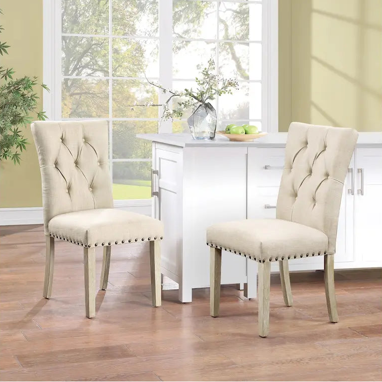 Silla de Comedor Capitoné con Tachuelas, Paquete de 2