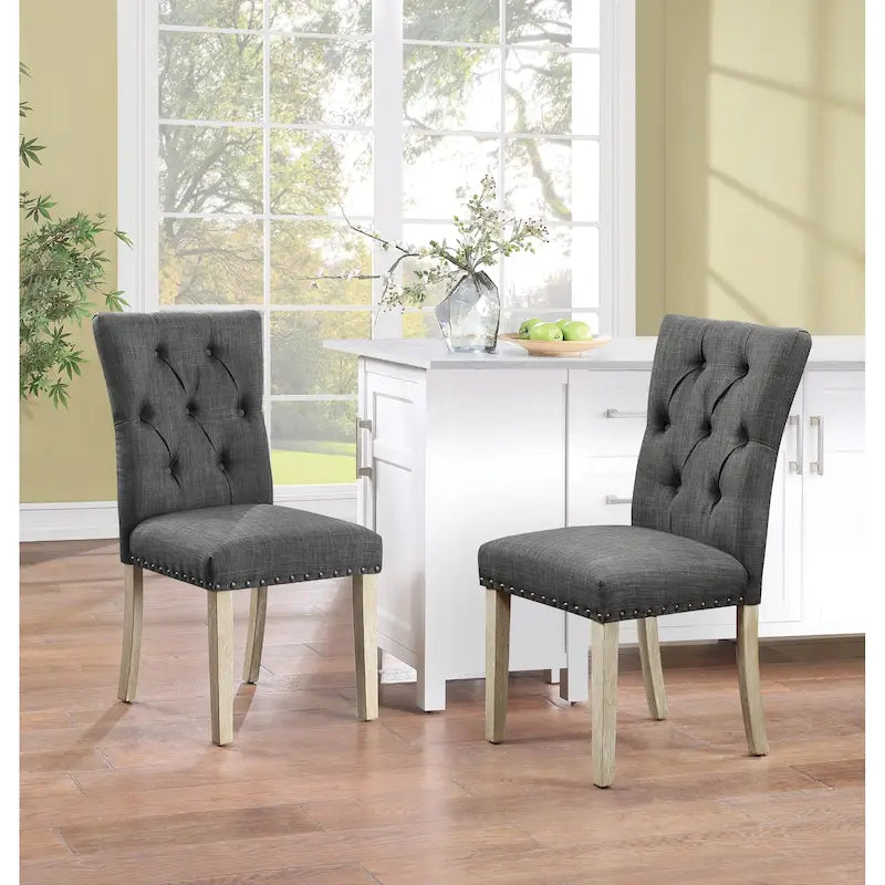 Silla de Comedor Capitoné con Tachuelas, Paquete de 2