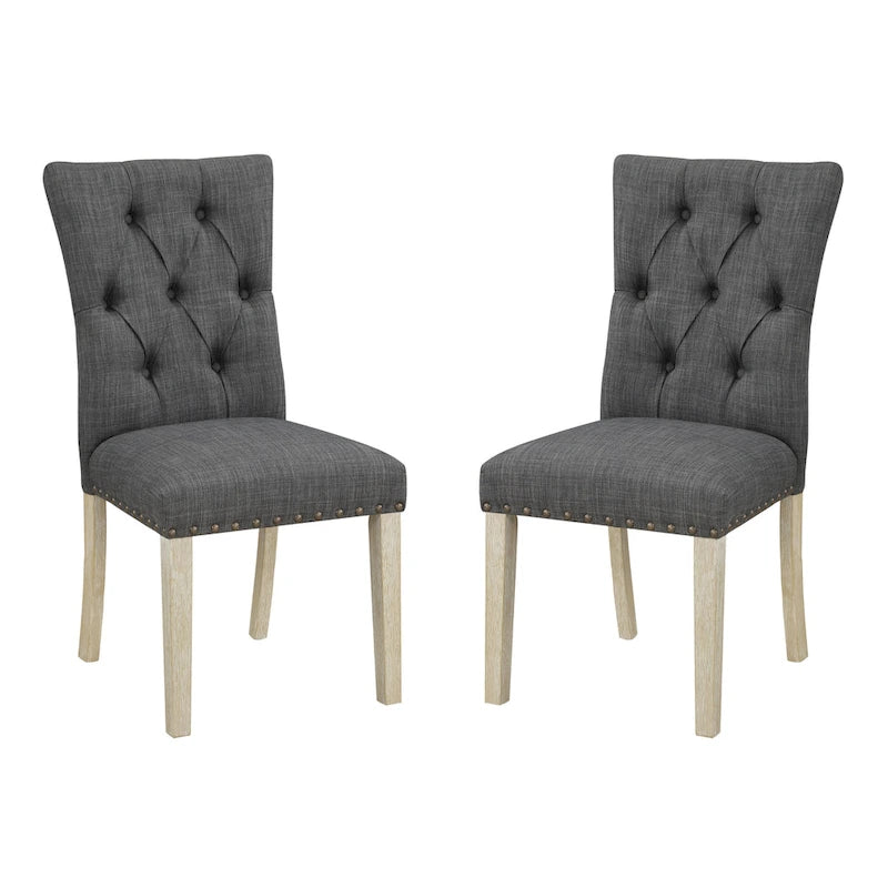 Silla de Comedor Capitoné con Tachuelas, Paquete de 2