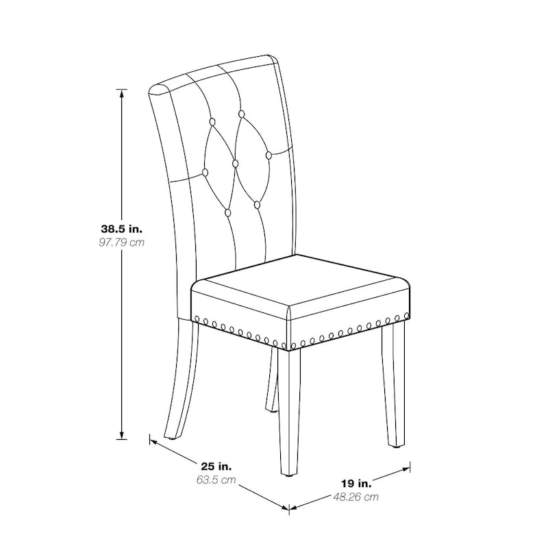 Silla de Comedor Capitoné con Tachuelas, Paquete de 2