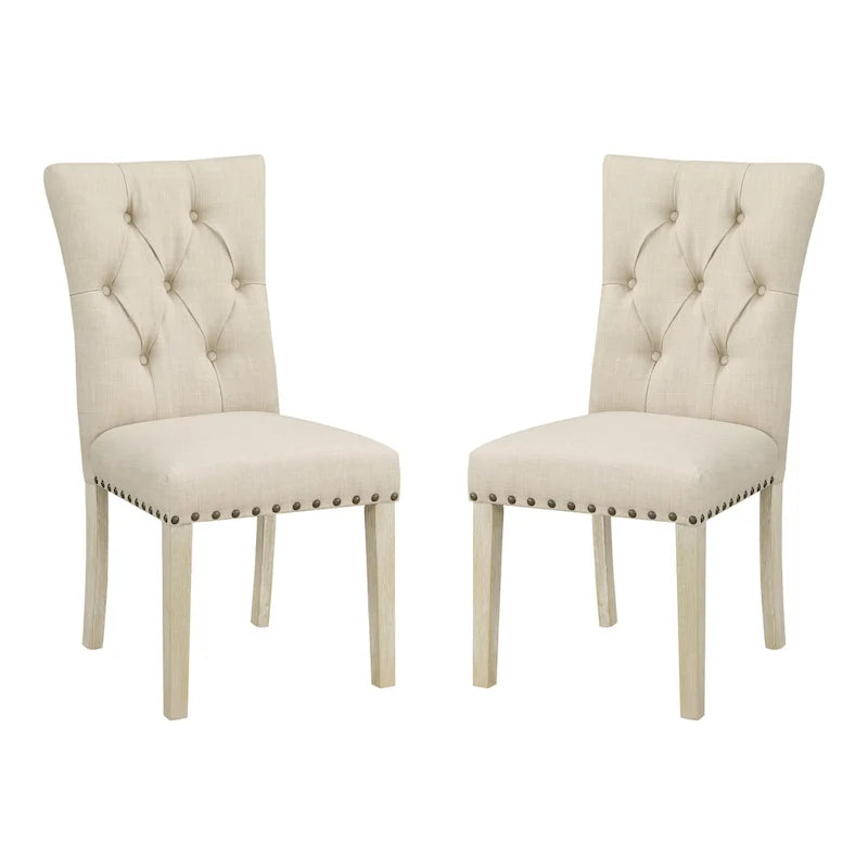 Silla de Comedor Capitoné con Tachuelas, Paquete de 2