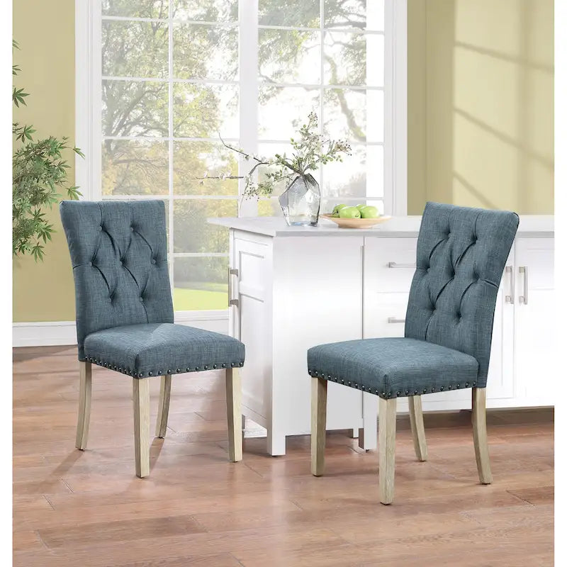 Silla de Comedor Capitoné con Tachuelas, Paquete de 2