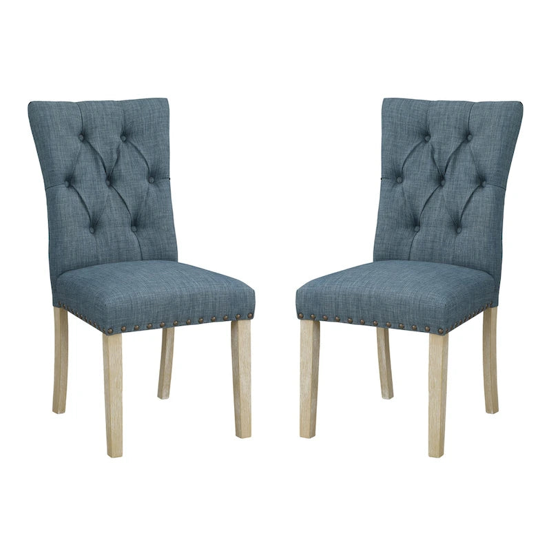 Silla de Comedor Capitoné con Tachuelas, Paquete de 2