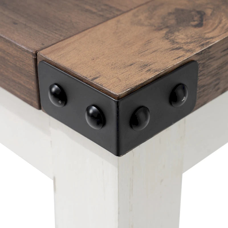 Mesa consola de estilo A con estante de listones, gris/negro/marrón, 2 niveles, montaje para 1 persona