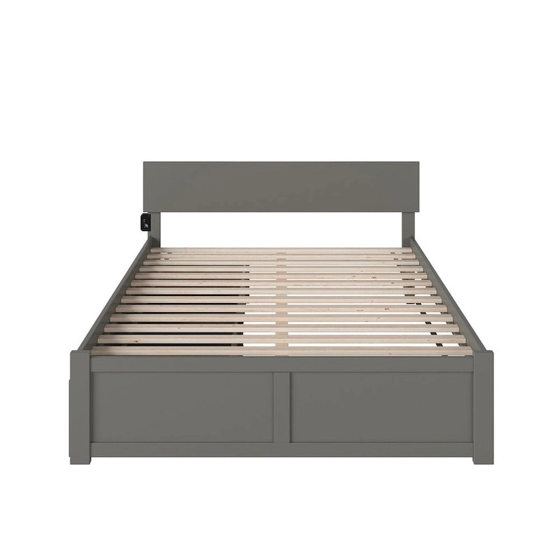 Cama Plataforma King Gris con Cajones de Almacenamiento para 2