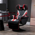 Sillón reclinable gamer estilo carreras con reposapiés y portavasos, rojo/azul, 1 persona