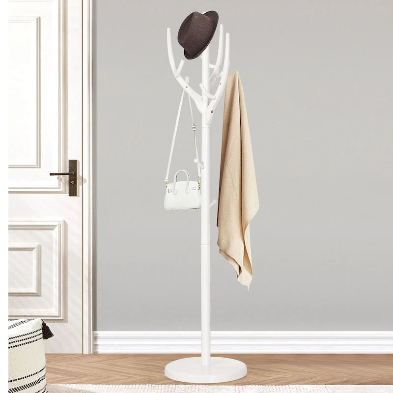 Marrón/Blanco, estilo rama de árbol, perchero independiente, 16.54"Diám. x 71.65"Al.