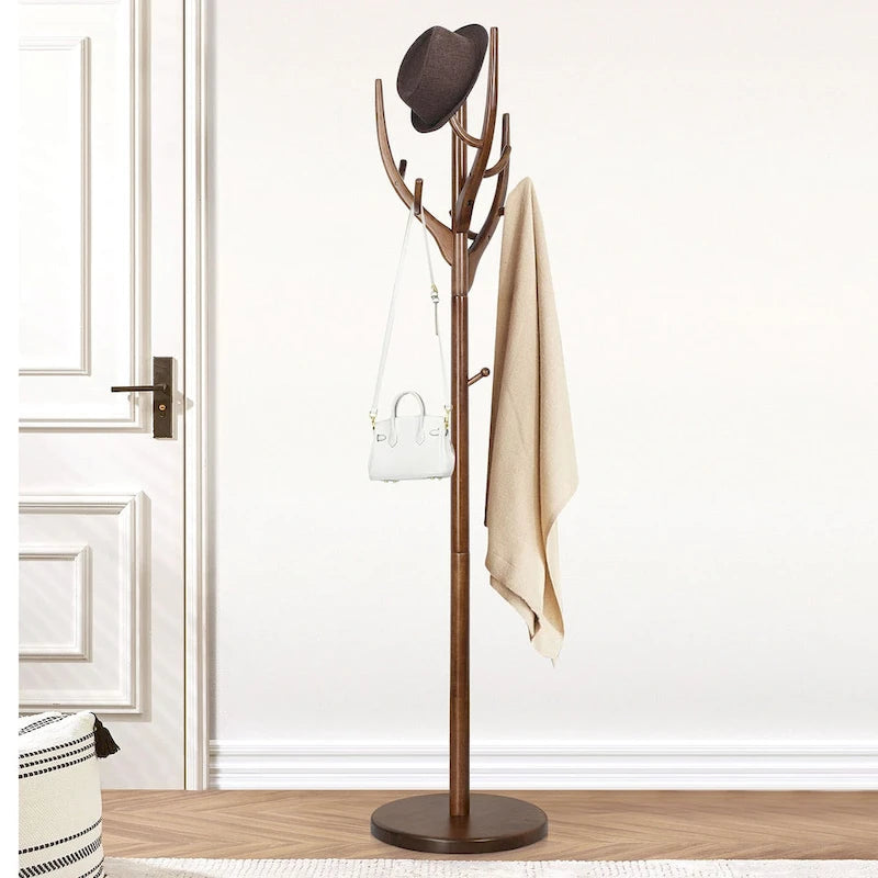 Marrón/Blanco, estilo rama de árbol, perchero independiente, 16.54"Diám. x 71.65"Al.
