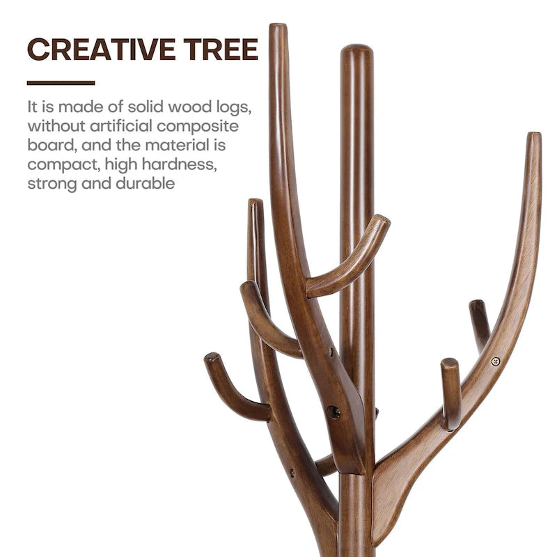 Marrón/Blanco, estilo rama de árbol, perchero independiente, 16.54"Diám. x 71.65"Al.