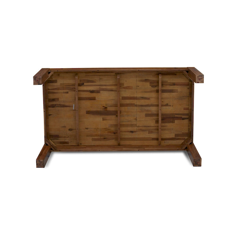 Juego de comedor rectangular de nogal antiguo y lino tono beis – 5, 7 o 9 piezas