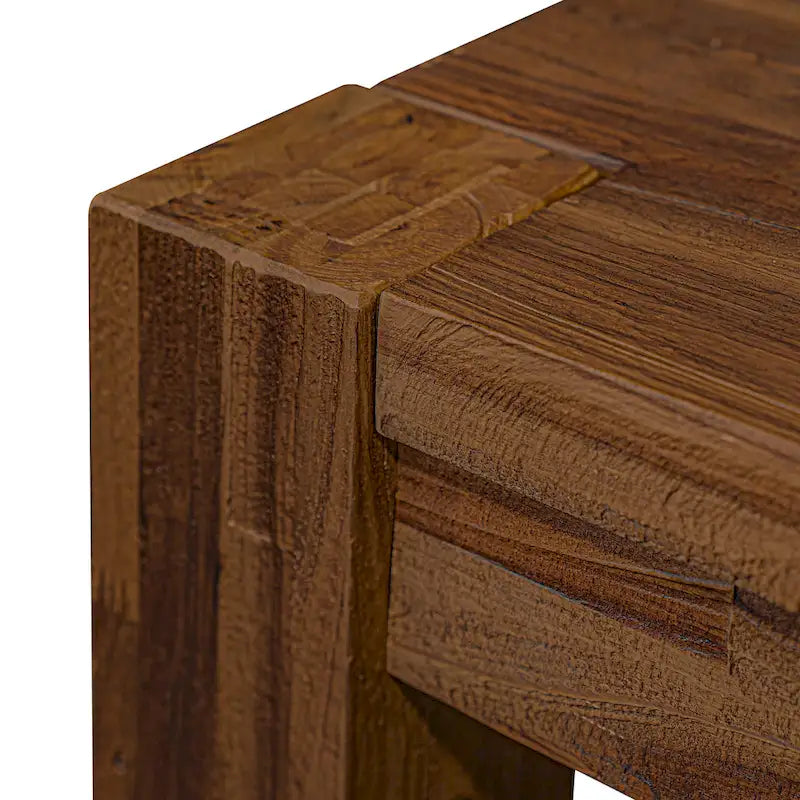 Juego de comedor rectangular de nogal antiguo y lino tono beis – 5, 7 o 9 piezas