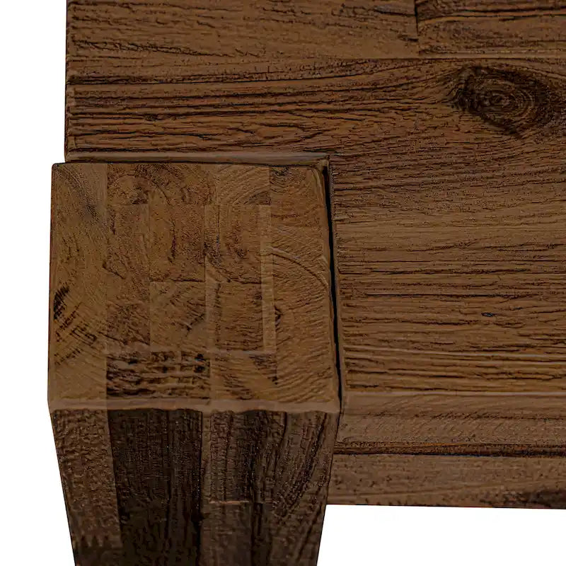 Juego de comedor rectangular de nogal antiguo y lino tono beis – 5, 7 o 9 piezas