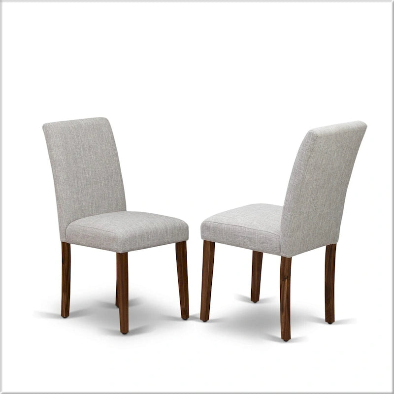 Juego de comedor rectangular de nogal antiguo y lino tono beis – 5, 7 o 9 piezas