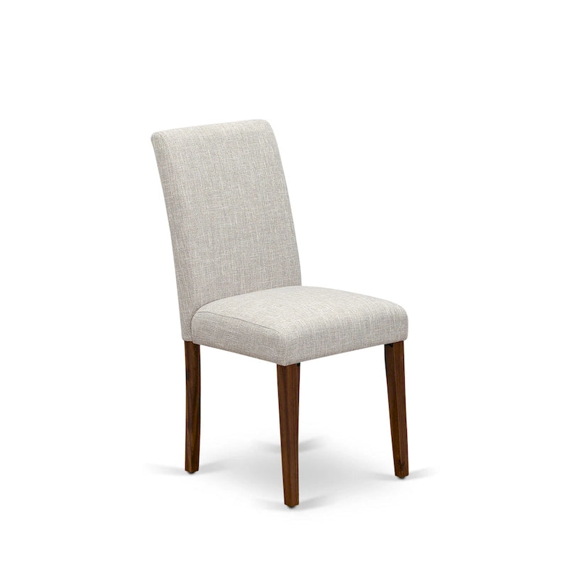 Juego de comedor rectangular de nogal antiguo y lino tono beis – 5, 7 o 9 piezas