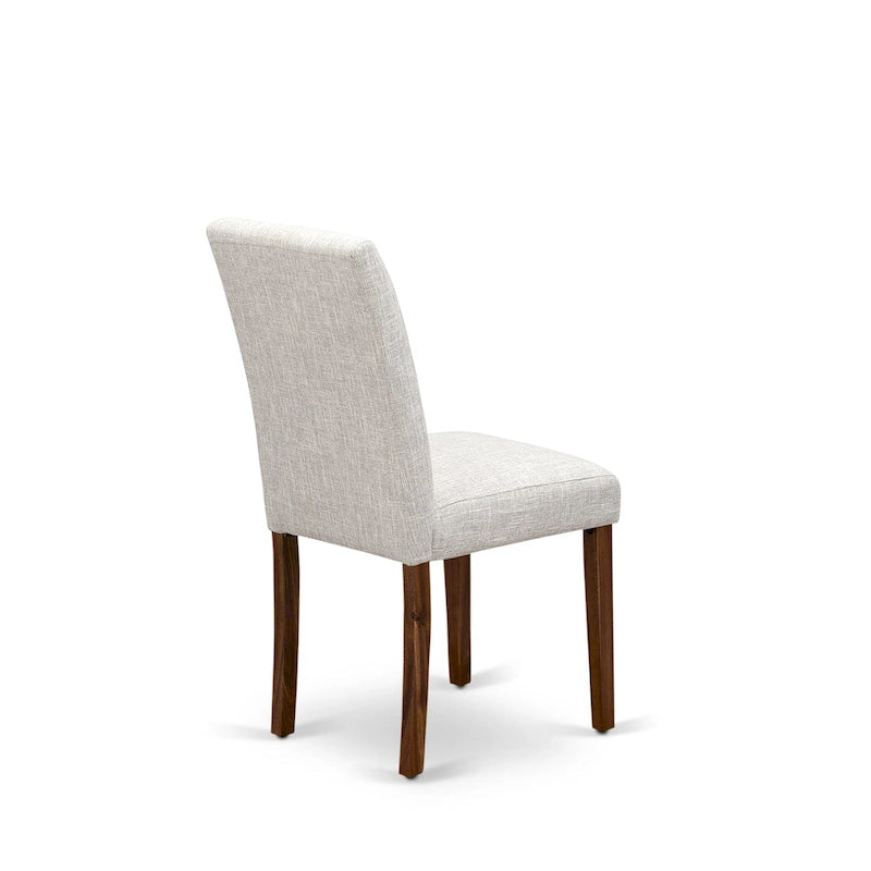 Juego de comedor rectangular de nogal antiguo y lino tono beis – 5, 7 o 9 piezas