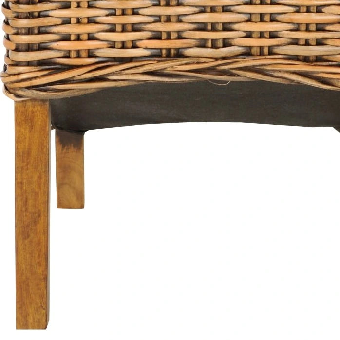Sillas de comedor altas de mimbre marrón, juego de 2