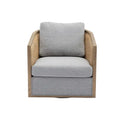 Sillón giratorio individual, rotación de 360°, gris / marrón / beige / negro carbón / gris ostra