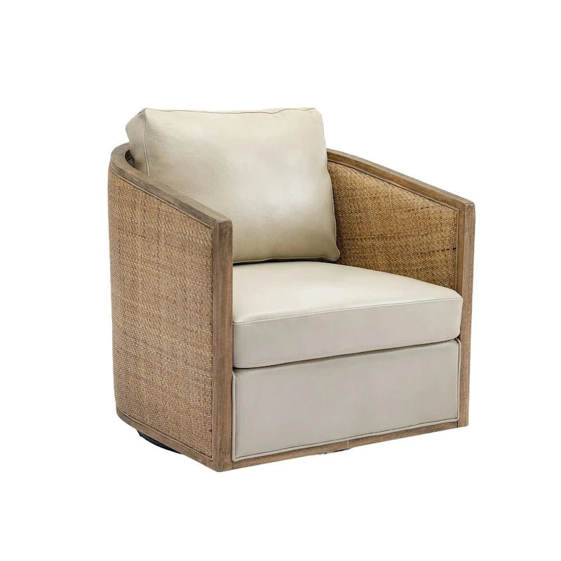 Sillón giratorio individual, rotación de 360°, gris / marrón / beige / negro carbón / gris ostra