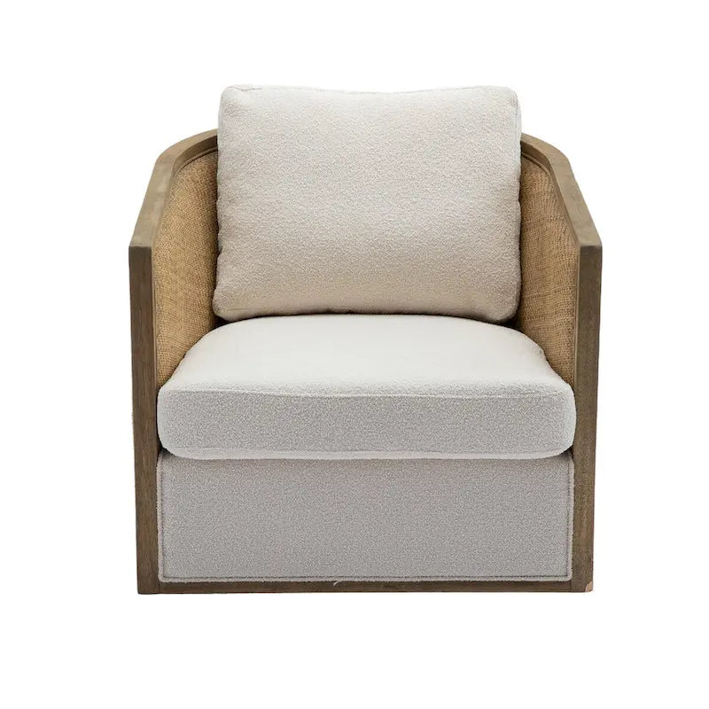 Sillón giratorio individual, rotación de 360°, gris / marrón / beige / negro carbón / gris ostra