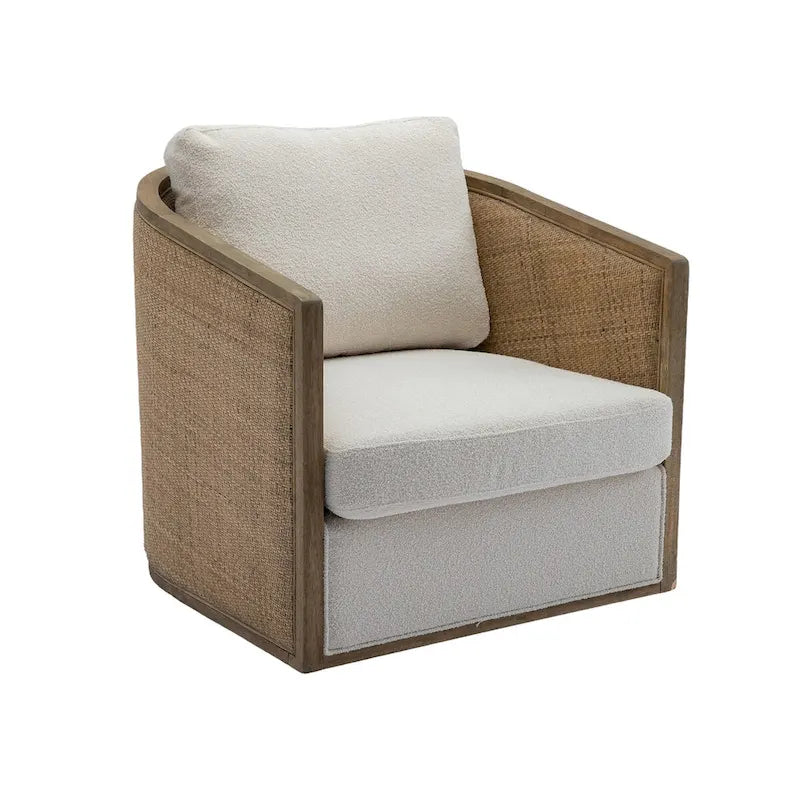 Sillón giratorio individual, rotación de 360°, gris / marrón / beige / negro carbón / gris ostra