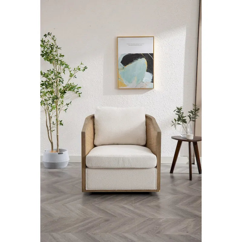 Sillón giratorio individual, rotación de 360°, gris / marrón / beige / negro carbón / gris ostra