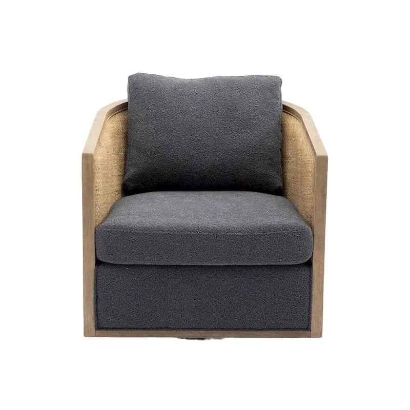 Sillón giratorio individual, rotación de 360°, gris / marrón / beige / negro carbón / gris ostra
