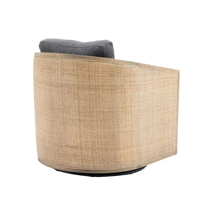 Sillón giratorio individual, rotación de 360°, gris / marrón / beige / negro carbón / gris ostra