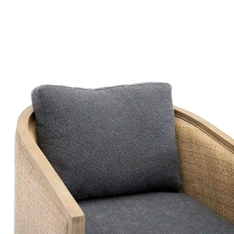Sillón giratorio individual, rotación de 360°, gris / marrón / beige / negro carbón / gris ostra