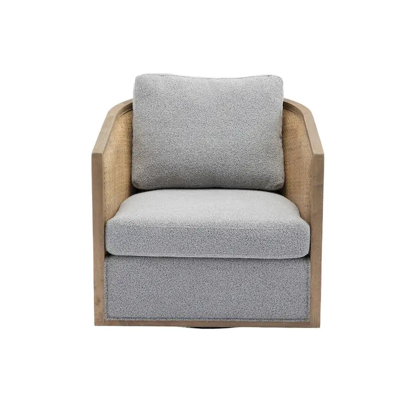 Sillón giratorio individual, rotación de 360°, gris / marrón / beige / negro carbón / gris ostra