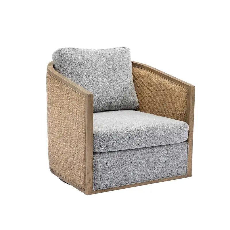 Sillón giratorio individual, rotación de 360°, gris / marrón / beige / negro carbón / gris ostra