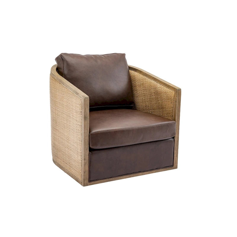 Sillón giratorio individual, rotación de 360°, gris / marrón / beige / negro carbón / gris ostra