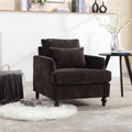 Sillón Decorativo de Chenilla, Asiento Individual, Estilo de Mediados de Siglo – Negro / Naranja Oscuro / Gris / Beige / Rojo Vino / Esmeralda