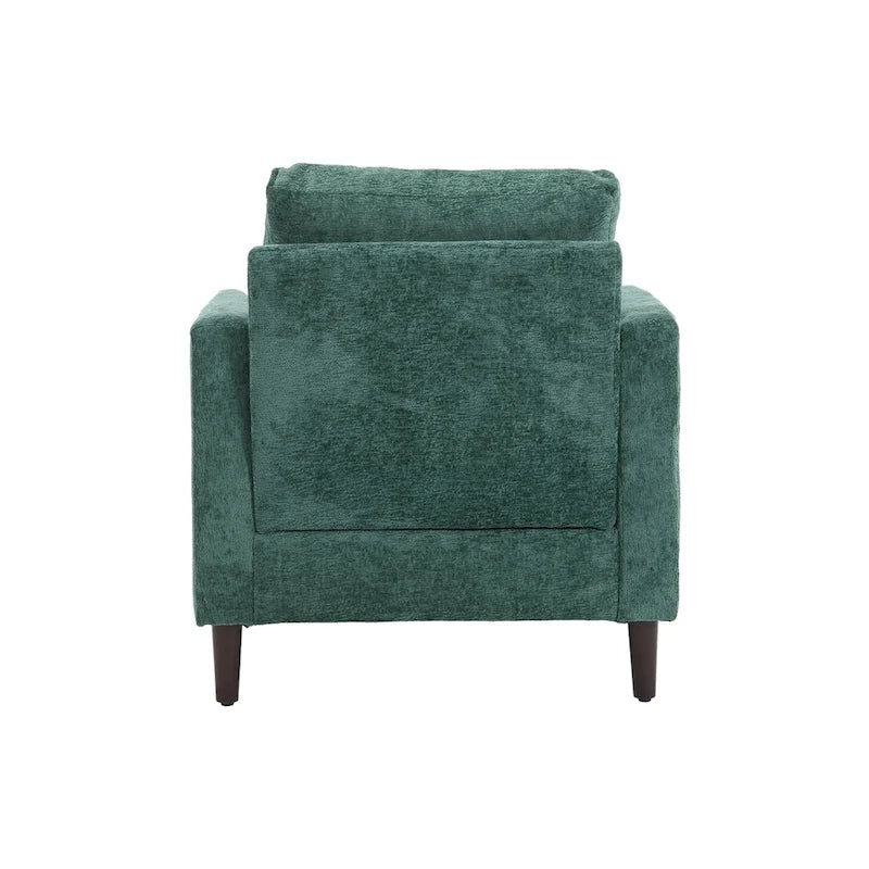 Sillón Decorativo de Chenilla, Asiento Individual, Estilo de Mediados de Siglo – Negro / Naranja Oscuro / Gris / Beige / Rojo Vino / Esmeralda