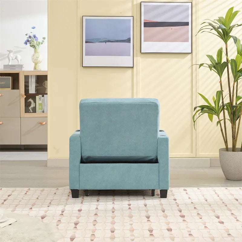 Sillón futón convertible 3 en 1 verde / gris oscuro / gris claro, individual