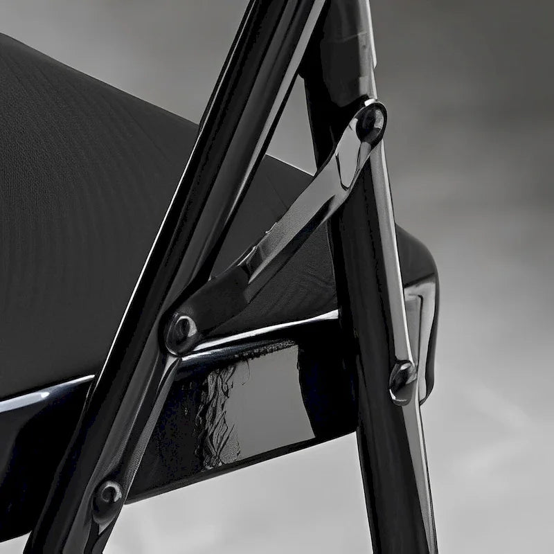 Silla plegable acolchada de tela gris, estructura metálica, juego de 4 o 6