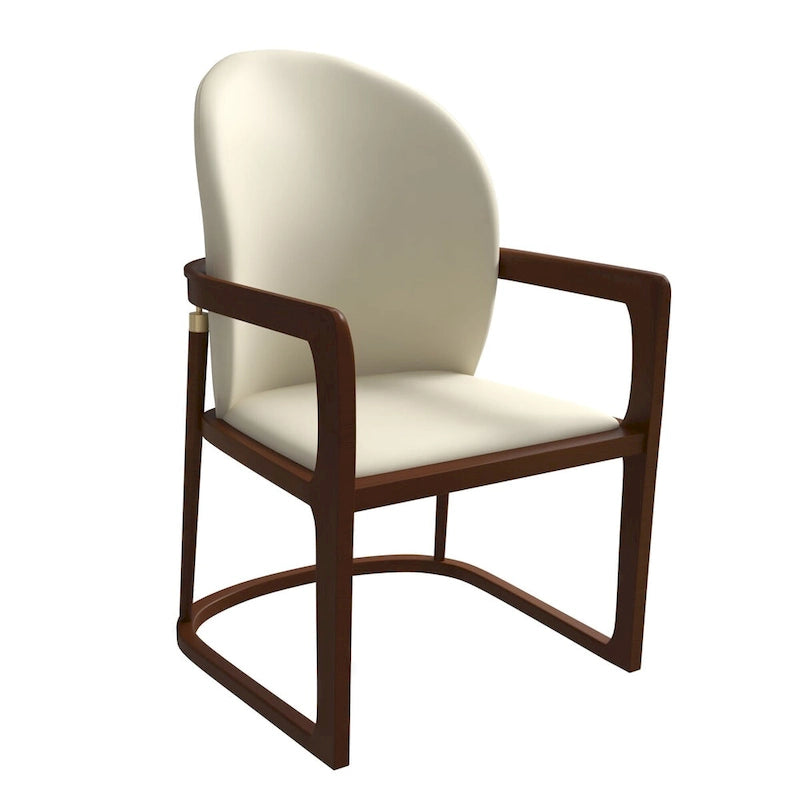 Silla de Comedor de Cuero Sintético (PU) en Topo Oscuro / Topo / Marrón / Crema, Asiento Individual