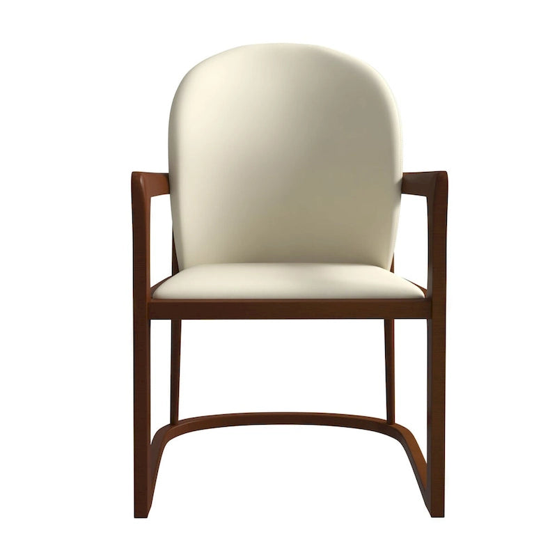 Silla de Comedor de Cuero Sintético (PU) en Topo Oscuro / Topo / Marrón / Crema, Asiento Individual