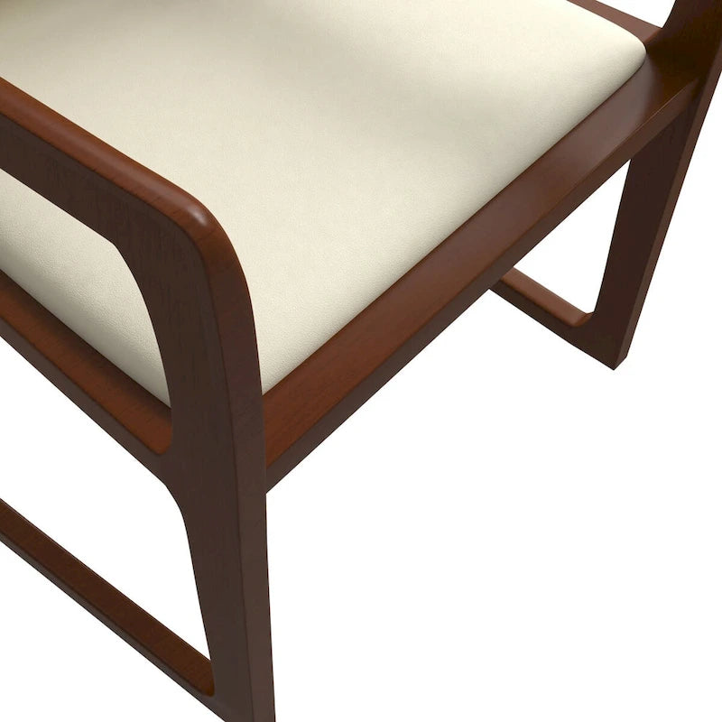 Silla de Comedor de Cuero Sintético (PU) en Topo Oscuro / Topo / Marrón / Crema, Asiento Individual