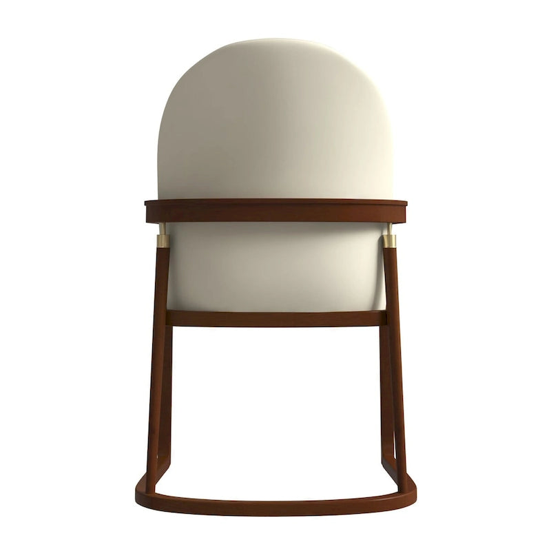 Silla de Comedor de Cuero Sintético (PU) en Topo Oscuro / Topo / Marrón / Crema, Asiento Individual