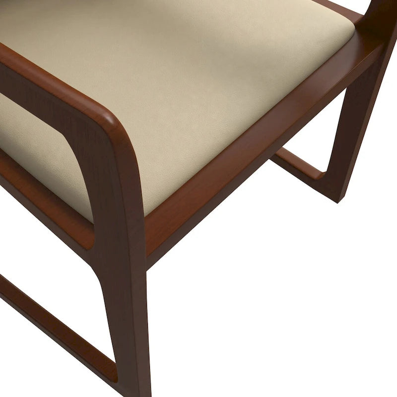 Silla de Comedor de Cuero Sintético (PU) en Topo Oscuro / Topo / Marrón / Crema, Asiento Individual