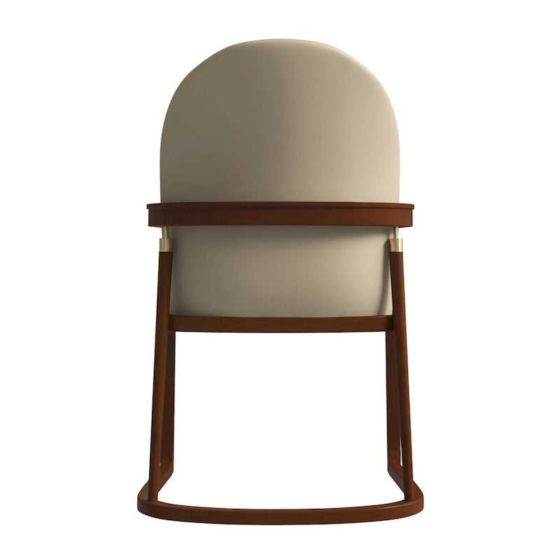 Silla de Comedor de Cuero Sintético (PU) en Topo Oscuro / Topo / Marrón / Crema, Asiento Individual