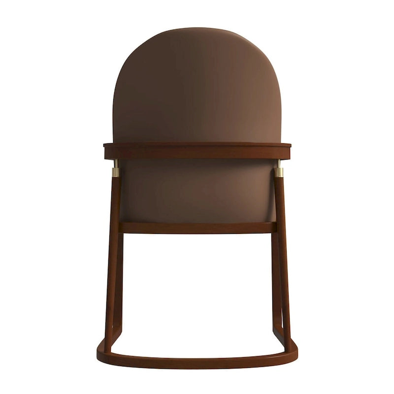 Silla de Comedor de Cuero Sintético (PU) en Topo Oscuro / Topo / Marrón / Crema, Asiento Individual