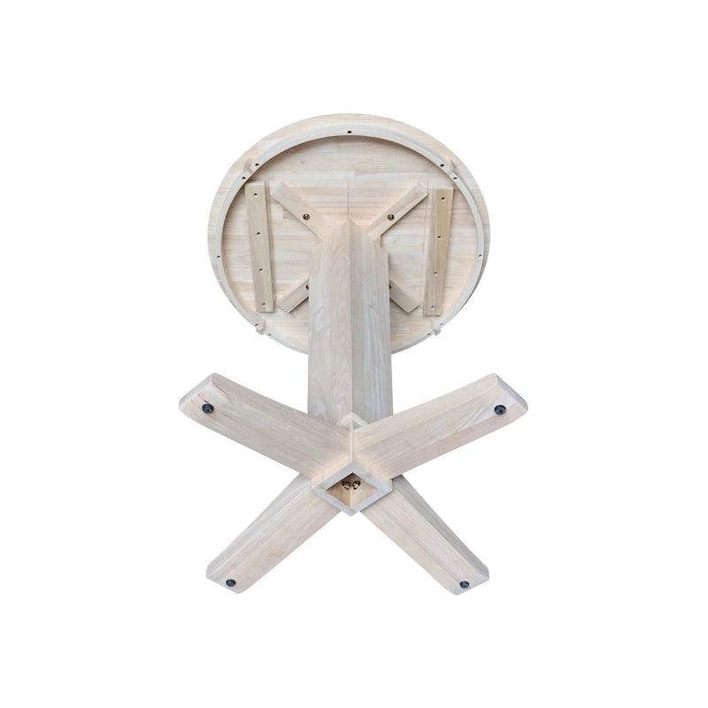 Juego de comedor para 2 personas con mesa a la altura de la encimera – Madera maciza, tablero redondo de 76 cm