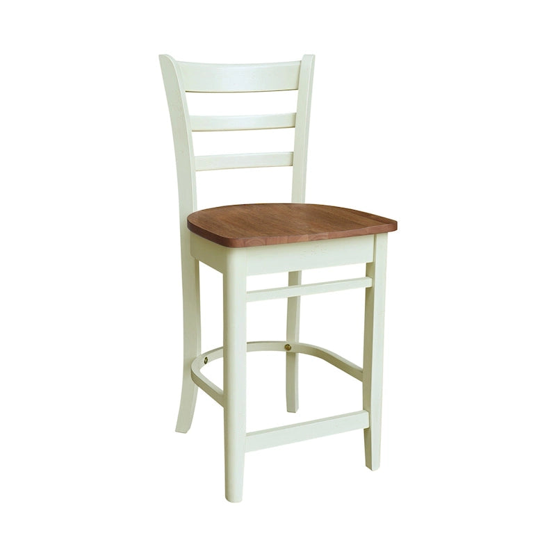 Juego de comedor para 2 personas con mesa a la altura de la encimera – Madera maciza, tablero redondo de 76 cm