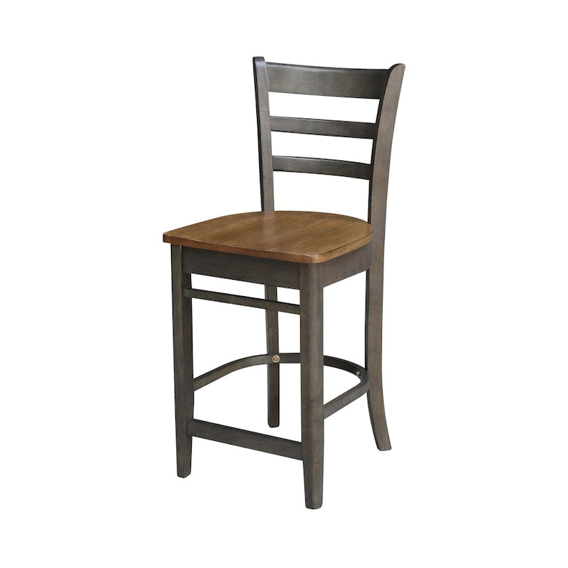 Juego de comedor para 2 personas con mesa a la altura de la encimera – Madera maciza, tablero redondo de 76 cm