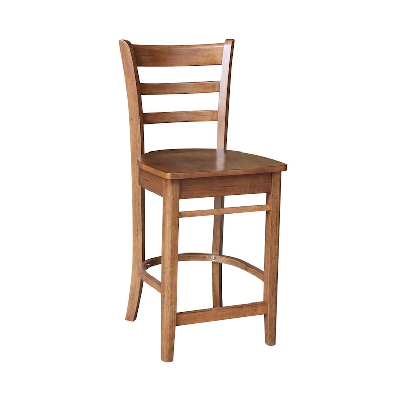 Juego de comedor para 2 personas con mesa a la altura de la encimera – Madera maciza, tablero redondo de 76 cm