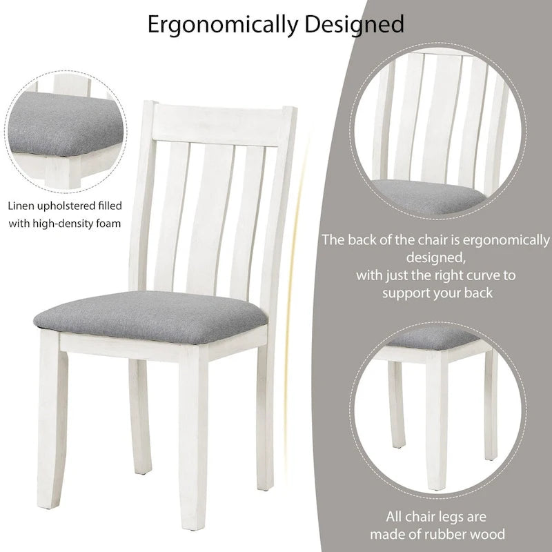Juego de mesa de comedor extensible marrón/blanco y marrón antiguo/blanco+gris, con capacidad para 8 personas, 7 piezas
