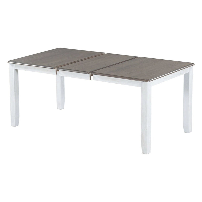 Juego de mesa de comedor extensible marrón/blanco y marrón antiguo/blanco+gris, con capacidad para 8 personas, 7 piezas
