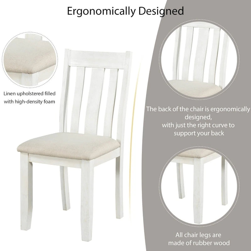 Juego de mesa de comedor extensible marrón/blanco y marrón antiguo/blanco+gris, con capacidad para 8 personas, 7 piezas