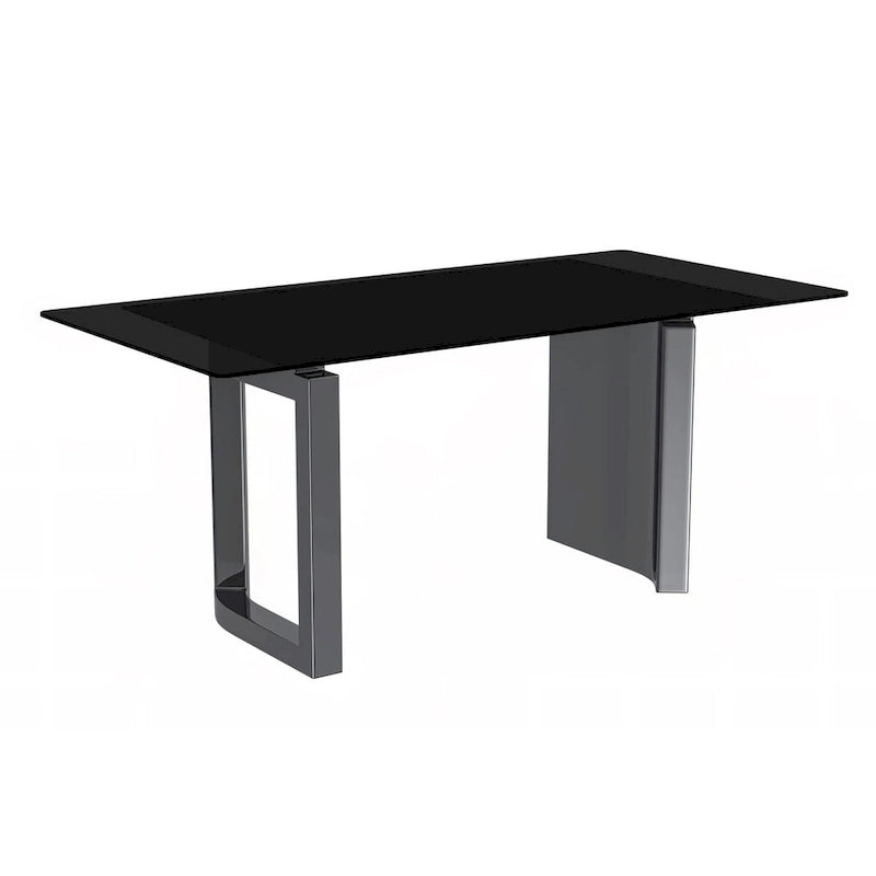 Mesa de comedor rectangular blanca/negra/gris para 4-6 personas, con tapa de piedra sinterizada o cristal